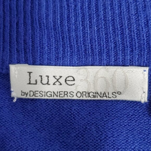 Luxe 360 Cobalt Blue Petite Sweater with Bling Zipper at Side Neck NEW Size XLP - Picture 12 of 15